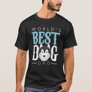 Vater Husky ist der beste Hund der Welt, blau weiß T-Shirt