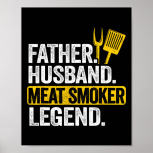 Vater Husnd Fleischraucher Legende Grillen Dad Fle Poster