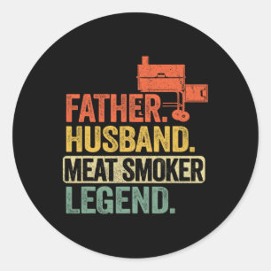 Vater Husnd Fleischraucher Legende Grillen Dad Fle Runder Aufkleber