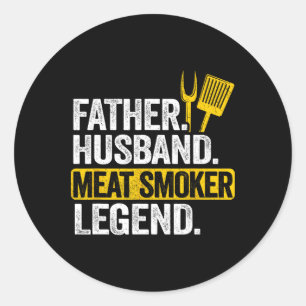 Vater Husnd Fleischraucher Legende Grillen Dad Fle Runder Aufkleber