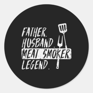 Vater Husnd Meat Grill Legende Bbq Rbecue Grill Mi Runder Aufkleber