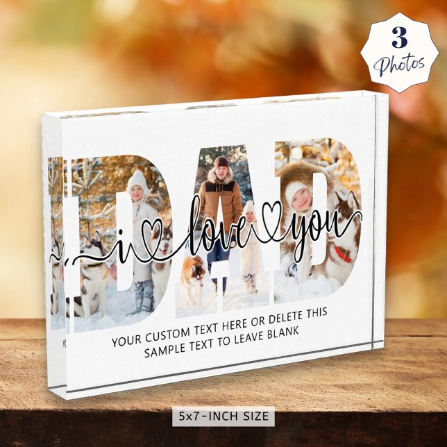 Vater I Liebe Sie 3 Foto Collage Script Herz (Von Creator hochgeladen)