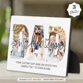 Vater I Liebe Sie 3 Foto Collage Script Herz Fotoplatte