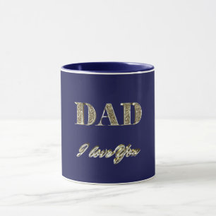 Vater I Liebe Sie Gold Glitzern Typografie Tasse