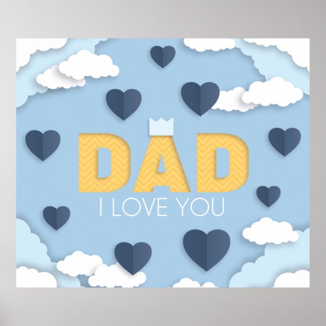 Vater I Liebe Sie, väterliches Geschenk, niedlich  Poster (Vorne)