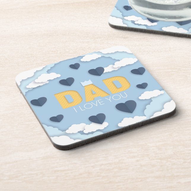 Vater I Liebe Sie, Vatertagsgeschenk Getränkeuntersetzer (Linke Seite)