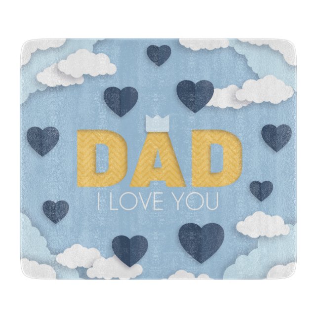 Vater I Liebe Sie, Vatertagsgeschenk Schneidebrett (Vorderseite)