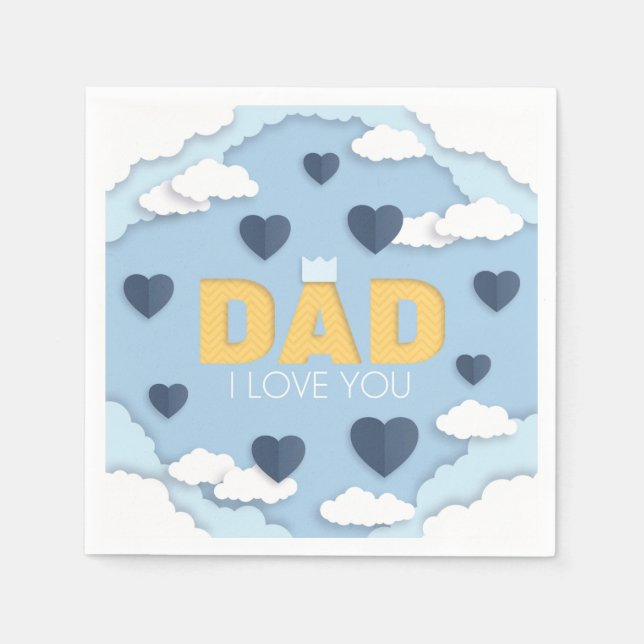 Vater I Liebe Sie, Vatertagsgeschenk Serviette (Vorderseite)