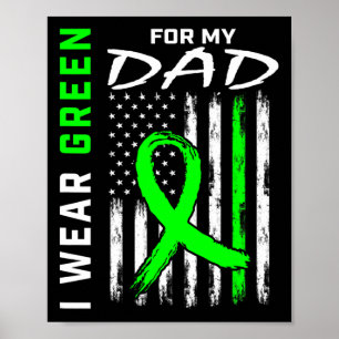 Vater ich trage Grün für meinen Vater Nierenerkran Poster