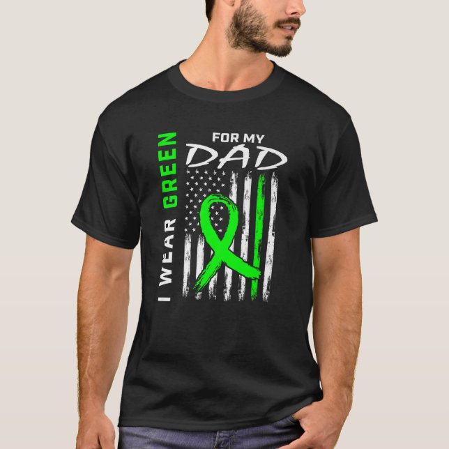 Vater ich trage Grün für meinen Vater Nierenerkran T-Shirt (Vorderseite)