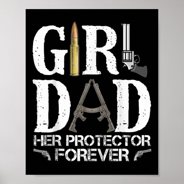 Vater Ihr Beschützer Forever Daddy Funny Vathday Poster (Vorne)