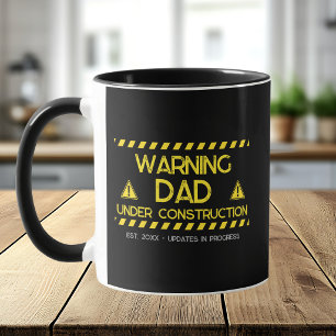 Vater-im-Aufbau-Warnungsdesign Tasse