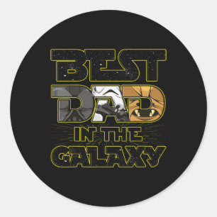Vater im Galaxy Vathers Day Space Boys Mens Husb Runder Aufkleber