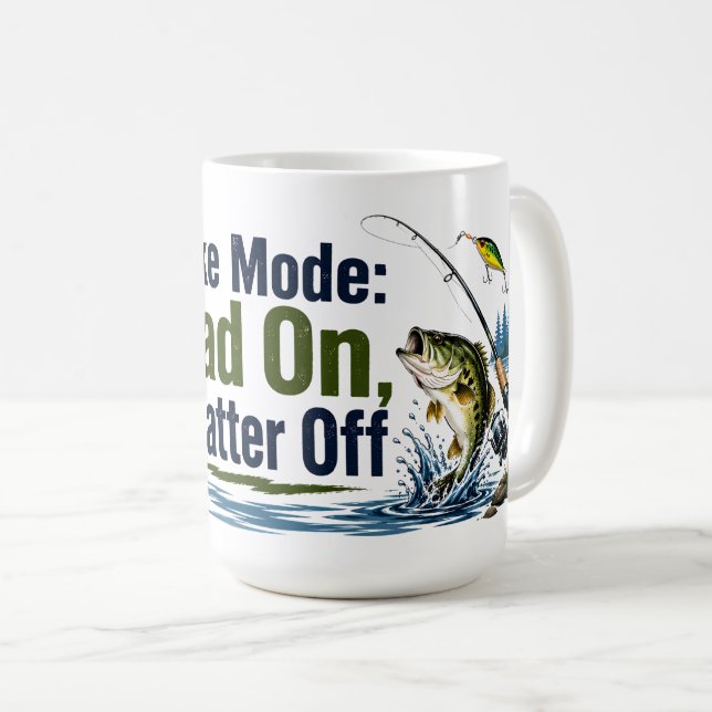 Vater im See-Modus: Kaffeetasse mit Angelmotiv (VorderseiteRechts)