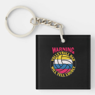 Vater im Volleyball wird laut schreien Schlüsselanhänger