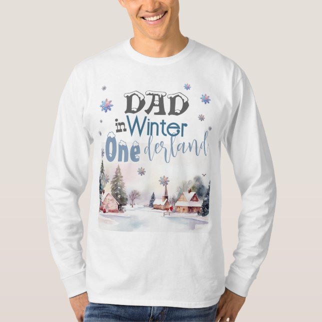 Vater im Winter Wonderland T-Shirt (Vorderseite)