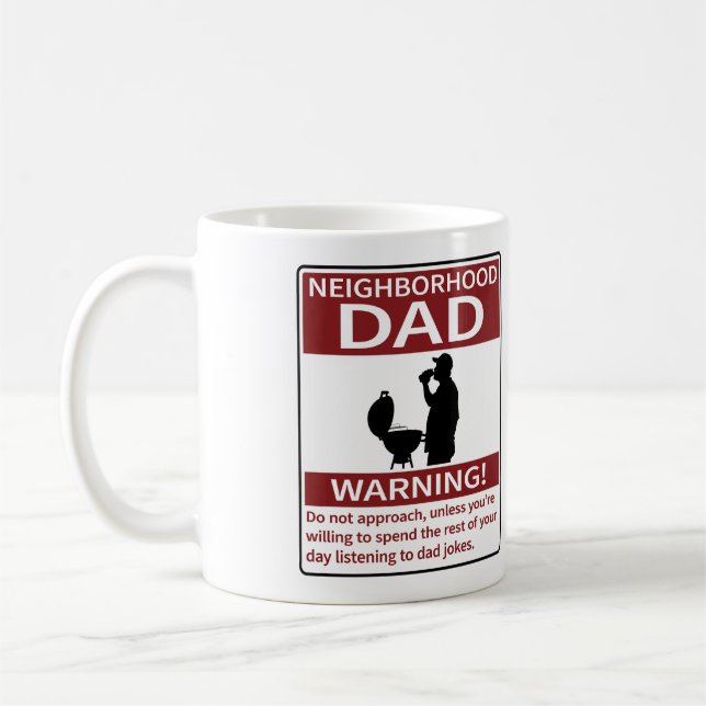 Vater in der Nachbarschaft warnt Roter Grill Kaffeetasse (Links)