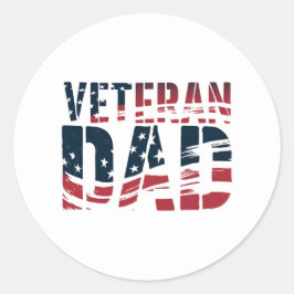 Vater in Rot, Weiß und Blau Runder Aufkleber