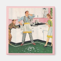 VATER IN SCHÜRZE RETRO 1950 MAGNET
