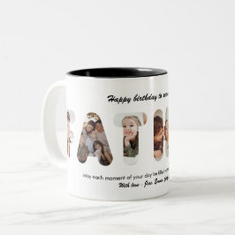 Vater Individuelle Fotocollage Personalisierter Pa Zweifarbige Tasse