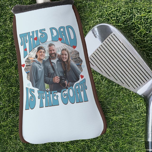 Vater ist die Ziege Besten aller Zeiten Retro Golf Headcover (Dad is the Goat - Greatest of All Time - photo golf gift)