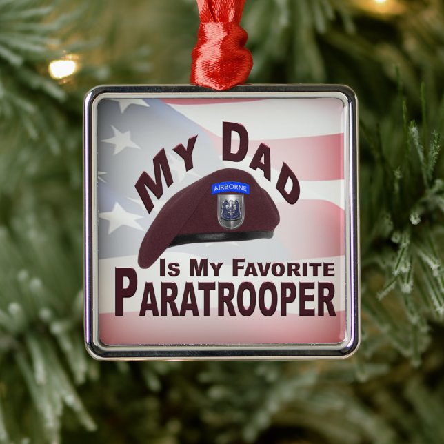 Vater ist mein Lieblingsparatrooper Weihnachten Ornament Aus Metall (Baum)