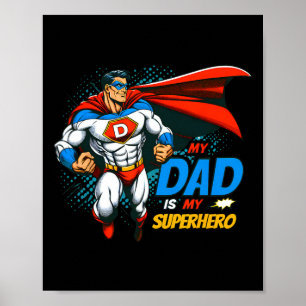 Vater ist mein Superhelden Kinder Cooles Comic des Poster