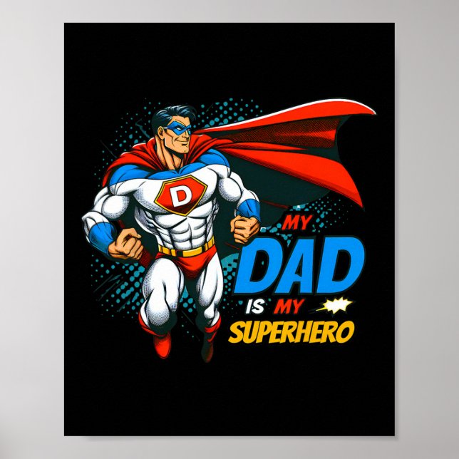 Vater ist mein Superhelden Kinder Cooles Comic des Poster (Vorne)