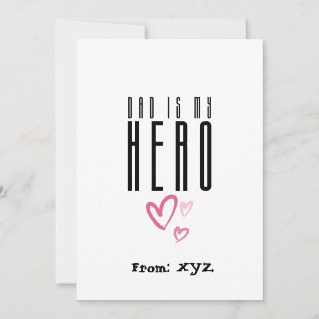 Vater ist meine Herohörerkarte für Urlaubsgestaltu Einladung (Vorderseite)