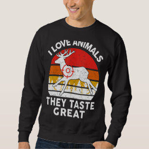 Vater Jagd-Shirt Liebe Tiere Sie große lustige Hu Sweatshirt