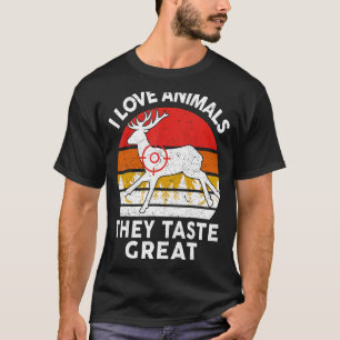 Vater Jagd-Shirt Liebe Tiere Sie große lustige Hu T-Shirt