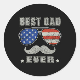 Vater je US-Flaggenfeier 4. Juli Runder Aufkleber