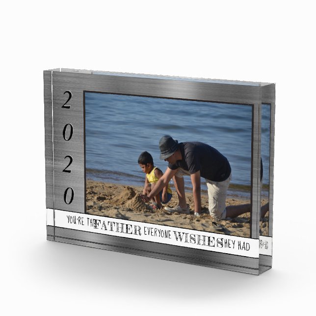 Vater Jeder Will | Silver Vaters Day Year Fotoblock (Rechts)