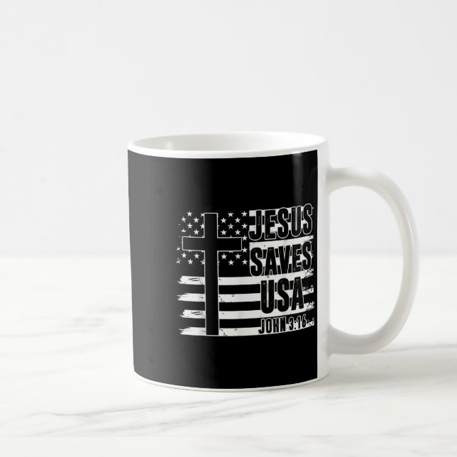 Vater Jesus Rette amerikanische Flagge USA Patriot Kaffeetasse (Rechts)