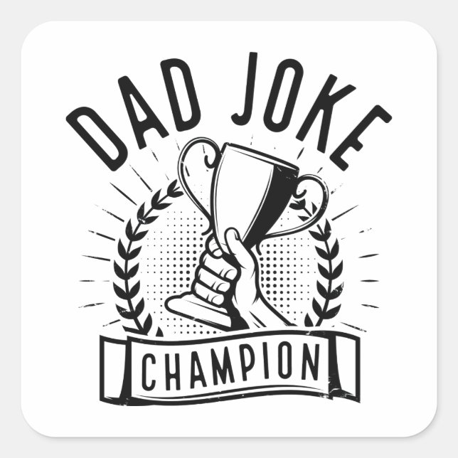 Vater Joke Champion Quadratischer Aufkleber (Vorderseite)