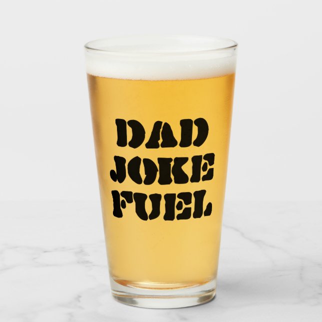Vater Joke Fuel - Funny Vatertag Glas (Vorne (Gefüllt))