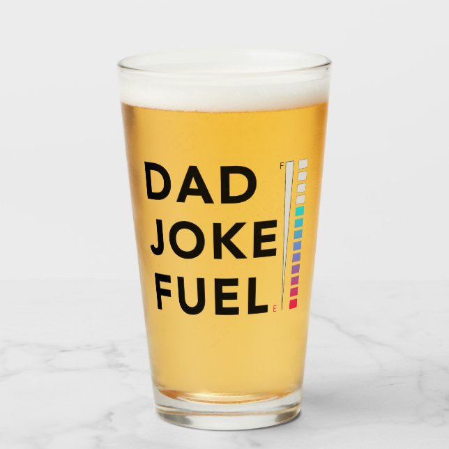 Vater Joke Fuel Funny Vathday Glas (Vorne (Gefüllt))