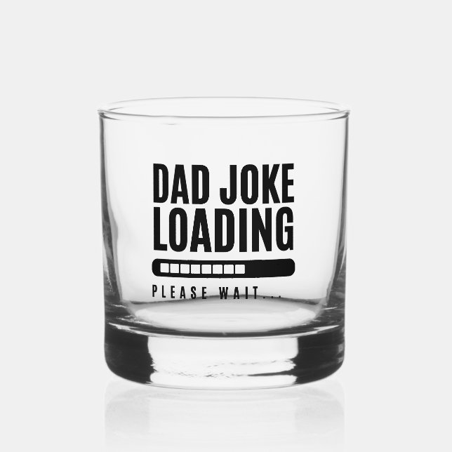 Vater Joke Loading Bitte warten Funny Vathday Whiskyglas (Vorderseite)