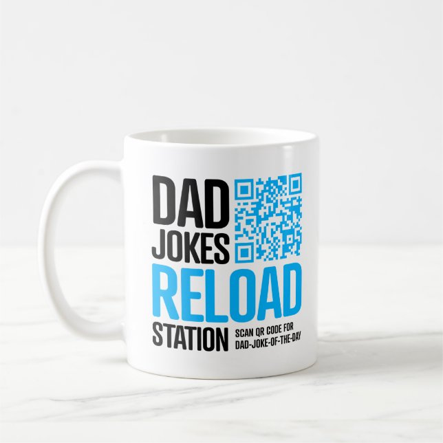 Vater Joke Tasse mit QR Code - Ein neuer Witz jede (Links)