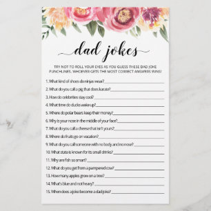 Vater Jokes Baby Showspiel mit Antworten