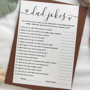 Vater Jokes Card mit Answer Key Baby Showspiel Einladung