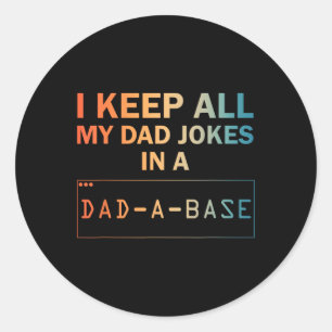 Vater Jokes Design for Men Vater Datenbank Vater J Runder Aufkleber
