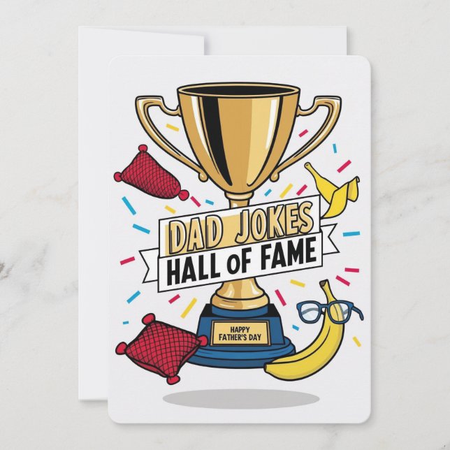 Vater Jokes Hall of Fame - Vatertag Card Einladung (Vorderseite)