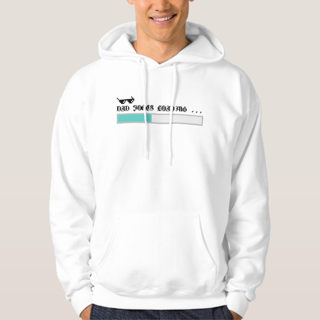 "Vater Jokes Loading.." pixelförmiger Typografie-V Hoodie (Vorderseite)