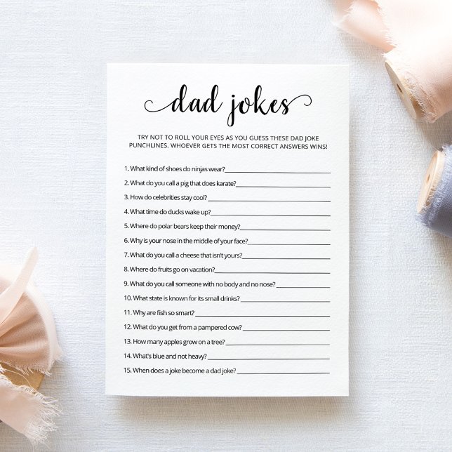 Vater Jokes mit Answers Baby Showgame Card Einladung (Von Creator hochgeladen)