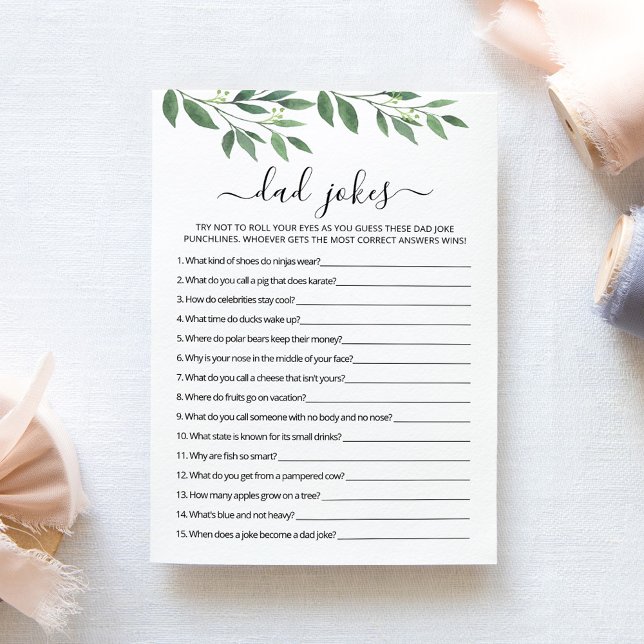 Vater Jokes mit Answers Baby Showgame Card Einladung (Von Creator hochgeladen)