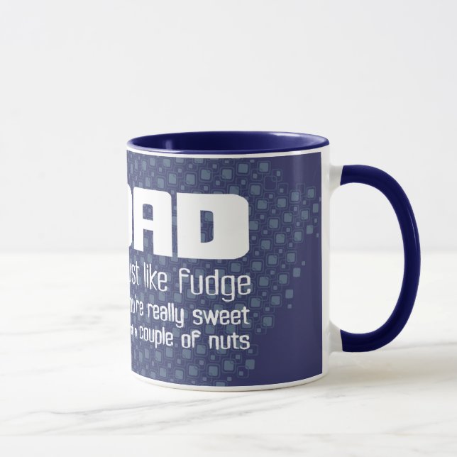 Vater "just like fudge" lustige blaue Tasse (Rechts)