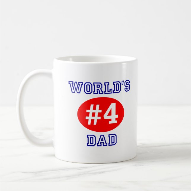 Vater-Kaffeetasse das #4 der Welt Tasse (Links)