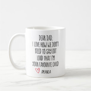 Vater Kaffeetasse, Lieblingskind, Personalisierte  Kaffeetasse