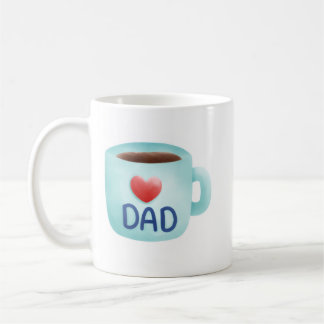 Vater-Kaffeetasse Watercolor PNG | Vatertag-Tasse Kaffeetasse